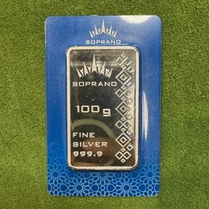 شمش ۱۰۰ گرمی نقره سوپرانو عیار 999.9 