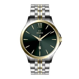 ساعت Enzo EC-612TSG مردانه دورنگ طلایی صفحه سبز Enzo-8100-G