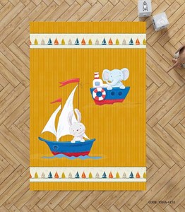 فرش اتاق پسرانه طرح فیل و خرگوش مدل Boat
