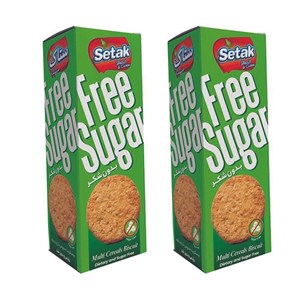 بیسکوییت بدون شکر سبوس دار چند غله ستاک - 320 گرم بسته 2 عددی