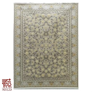 فرش افشان طلاکوب 700 شانه گل برجسته صدف نقره ای