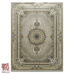 فرش 700 شانه ماشینی گل برجسته طرح سوفیا نقره ای
