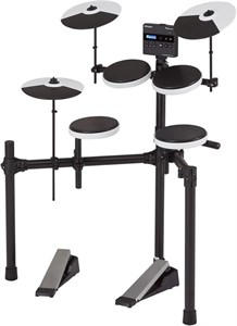 درامز الکترونیکی رولند TD-02KV V-Drums | کیت درام الکترونیکی با قابلیت نوازندگی رسا، ویژگی های کاهش نویز، صفحه توری اسنر، طرح بندی گسترده به سبک آکوستیک و توسعه بلوتوث اختیاری | مربی داخلی