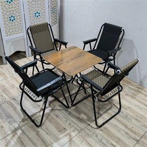 ست صندلی ساحلی 9 فنر و میز MDF