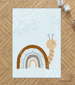 فرش آبی اتاق پسرانه طرح حلزون مدل Snail