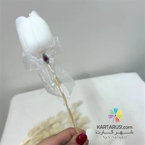 گیفت عروسی شمع گل لاله مینیمال و گل رز گبفت عقد،گیفت نامزدی،گیفت تولد