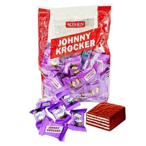 ویفر جانی کراکر روشن با کرم شکلات شیری Roshen Johnny Krocker بسته 1 کیلویی
