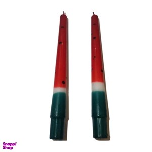 شمع قلمی مدل هندوانه یلدا مجموعه 2 عددی