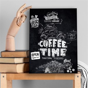 تابلو دکوراتیو طرح Coffee Time مناسب دکور کافه مدرن و آشپزخانه – DA-4022