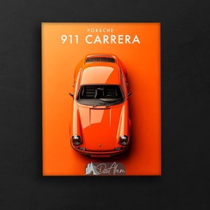 تابلو ماشین پورشه 911 نارنجی کد DA-4052 مناسب اتاق کار و نوجوانان