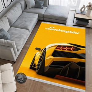فرشینه ماشین لامبورگینی زرد کد DA-4059 مناسب اتاق کار و نوجوانان