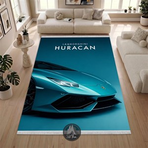 فرشینه ماشین لامبورگینی هوراکان آبی کد DA-4056 مناسب اتاق کار و نوجوانان