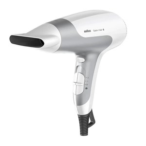 براون سشوار ساتین هیر 5 2500 وات آیونیک پاور پرفکشن وایت & متالیک گری مدل BRHD580E