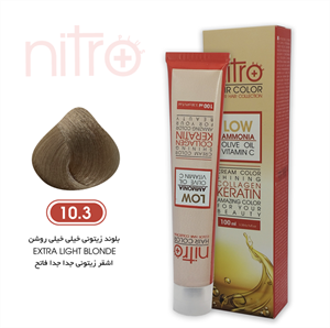 رنگ مو بلوند زیتونی خیلی روشن نیترو Nitro Color 10.3