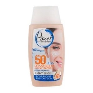 ضد آفتاب رنگی بژ روشن پیکسل با Spf50 مناسب پوست چرب و جوش دار و مختلط حجم 50 میلی لیتر