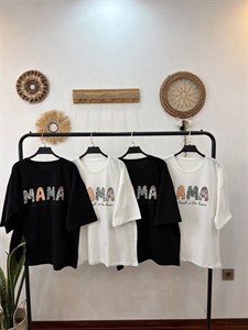 تیشرت باکسی دخترانه مدل MAMA