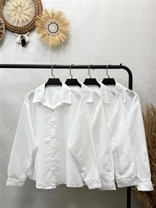 شومیز باکسی سفید ساده و بیسیک
