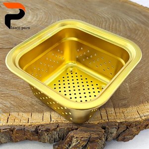 تفاله گیر سینک مربعی استیل رنگ طلایی