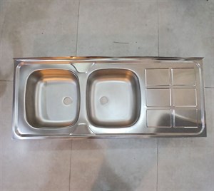 سینک ظرفشویی اخوان 50*120 روکار ۲ لگن استیل لگن چپ