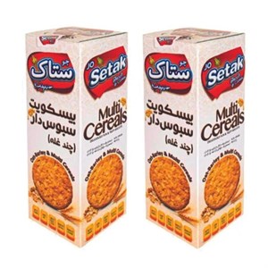 بیسکوییت سبوس دار چند غله ستاک - 370 گرم بسته 2 عددی