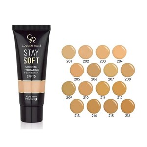 کرم پودر گلدن رز مدل Stay Soft Smooth با SPF 15 شماره 201حجم 35 میلی لیتر