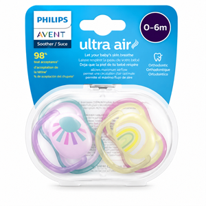 پستانک دو عددی و ارتودنسی اونت مدل UltraAir  صفر تا شش ماه