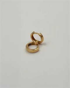 گوشواره طلا کلیپسی مدل گرد آینه ای باریک 