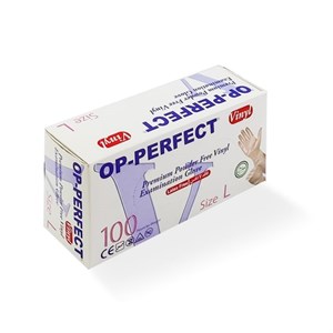 دستکش فاقد لاتکس بدون پودر وینیل سایز L بسته 100 عددی