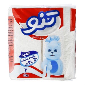دستمال حوله ای 3 لایه تنو بسته 2 عددی