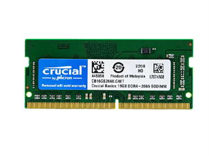 رم لپ تاپ DDR4 تک کاناله 2666 مگاهرتز CL19 کروشیال مدل  CB16GSظرفیت 16 گیگابایت