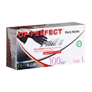 دستکش فاقد لاتکس نیتریل نیتکس مشکی اپی پرفکت سایز L بسته 100 عددی