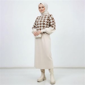 ست بلوز دامن بافت زنانه Sevda_Milky مدل 3832