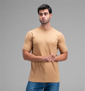 تیشرت Polo یقه گرد مردانه آستین دوبل نخ پنبه ساده مدل 48411