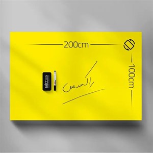 تخته وایت برد شیشه ای گلس برد دیواری راکسس ابعاد 100 * 200 سانتی متر