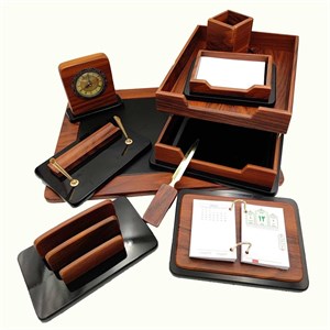 ست اداری مدیریتی قائم 9 پارچه دورنگ قهوه ایی مشکی (کد 310)