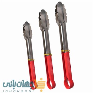 انبر استیل دسته سیلیکونی در سه سایز