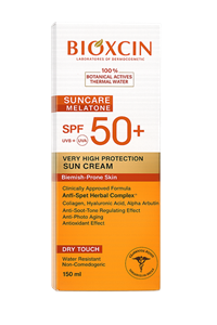 کرم ضد آفتاب بایوکسین Melatone SPF 50  پوست مستعد لک 150 میلی لیتر