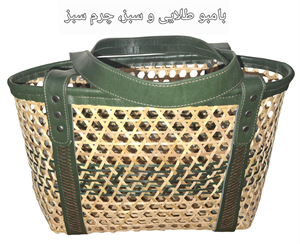 ساک خرید بزرگ ترکیب با چرم طبیعی کد ۱۰۵