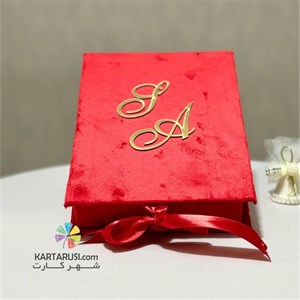 کارت عروسی هارد باکس مخملی مدل HBE3