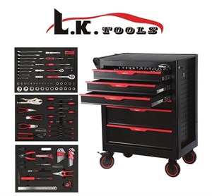 جعبه ابزار چرخ دار 6 کشو 136 پارچه 790×460×760 میلیمتر LK کد Y0142