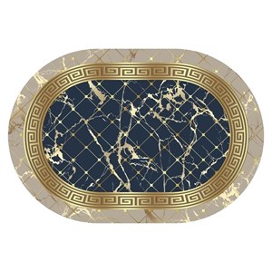 فرش بیضی طرح سنگ مرمر ورساچه کد 860