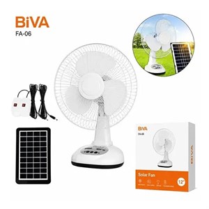 پنکه رومیزی شارژی بیوا Biva FA-06 desktop fan دارای پنل خورشیدی