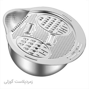 آبکش برنج شور استیل تکی درب دار