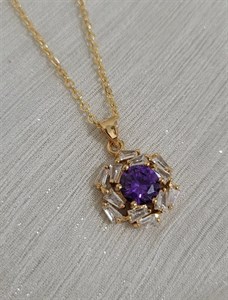گردنبند گل باگتی سنگ بنفش