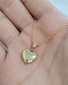 گردنبند قلب آینه ای بزرگ