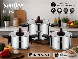 سرویس زودپز استیل ۶ پارچه سونیفر مدل SF-1193 است