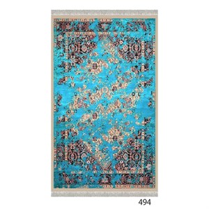 فرش سنتی وینتیج فیروزه‌ای مدل 494