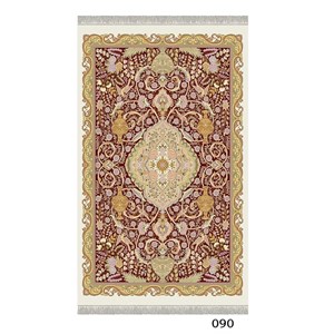 فرش سنتی طرح گلدانی زرشکی مدل 090