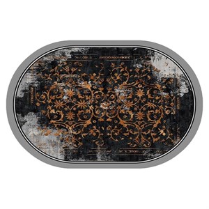 فرش بیضی طرح طلا کوب کد 534
