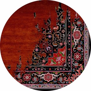 فرش گرد طرح وینتیج مدل قشقایی کد 350